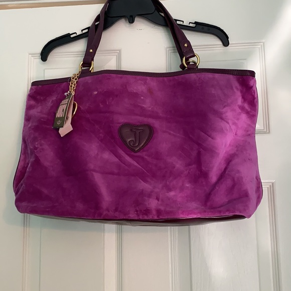 Vintage juicy couture tote bag handbag lap top bag large New with defects purple - Picture 2 of 9